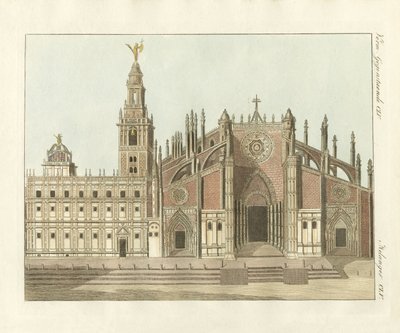 La catedral o iglesia metropolitana de Sevilla (grabado en color) de German School