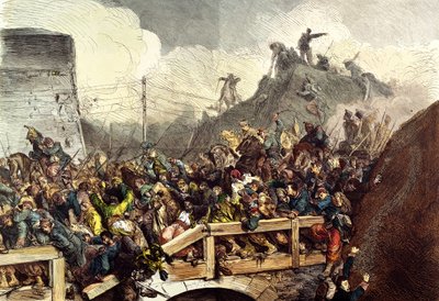 Las tropas francesas derrotadas en la batalla de Sedan, 1 de septiembre de 1870 de German School