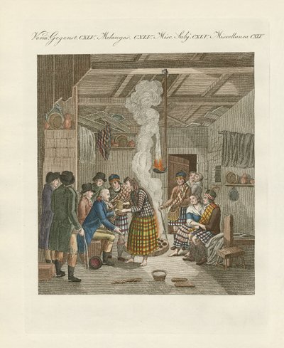 El Montañés, o Habitantes de la Parte Norte de Escocia (grabado coloreado) de German School