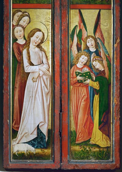 La leyenda de Santa Inés (pintura sobre madera) de German School