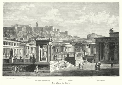 El mercado en Atenas, Grecia Antigua de German School