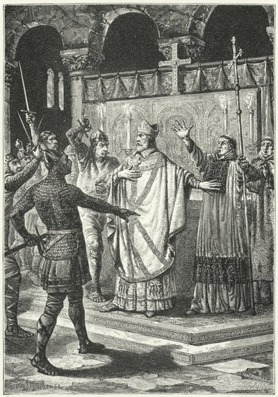 El asesinato de Tomás Becket en la catedral de Canterbury de German School
