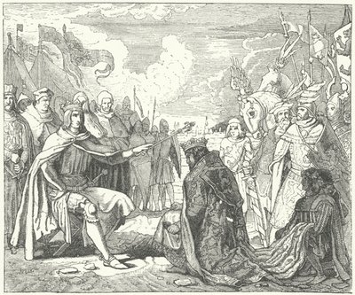 La restauración de Ottokar II como rey de Bohemia por Rodolfo de Habsburgo de German School