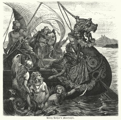 El viaje marítimo del rey Rother (grabado) de German School