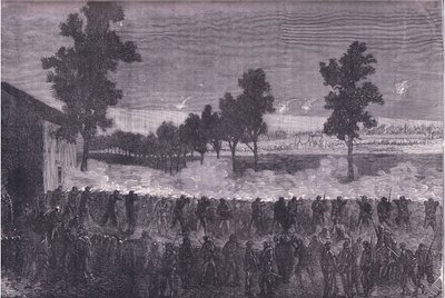 La salida de Cachan, Historia de la Guerra entre Francia y Alemania de Cassell, publicada por Cassell and Company Limited, c.1890 (litografía) de German School