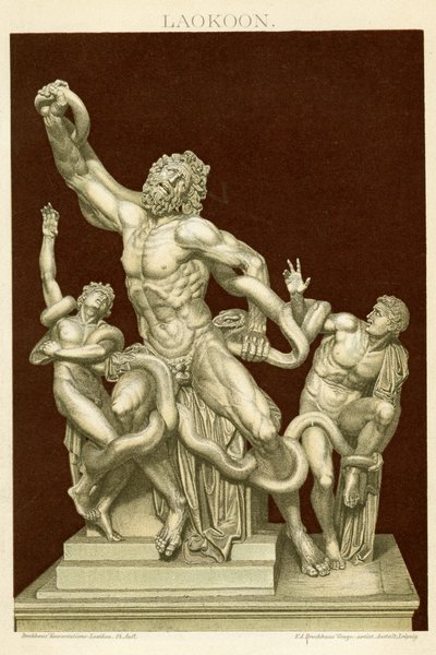 La estatua de Laocoonte y sus hijos c.1890 de German School
