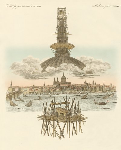 La estructura en la cima de la catedral de San Pablo para el panorama de Londres de German School
