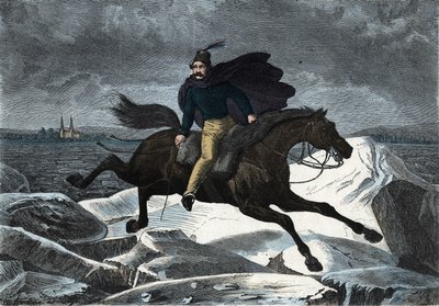 El cuento de Sandor en su caballo Tártaro galopando sobre el río helado del Danubio. En “Wenn Jemand eine Reise thut, so kann er was erzahlen” (Cuando alguien viaja, esto es lo que puede contar), cuento alemán de Franz Wiedemann de German School