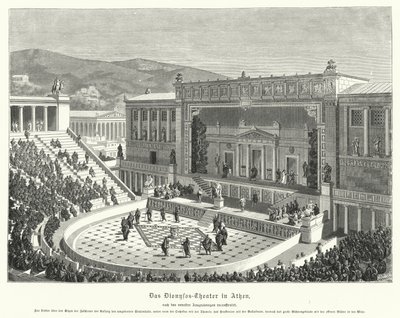 Teatro de Dionisio Eleuterio, Atenas, Antigua Grecia (grabado) de German School