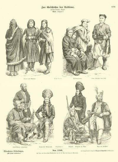 Trajes tibetanos y cachemires de German School