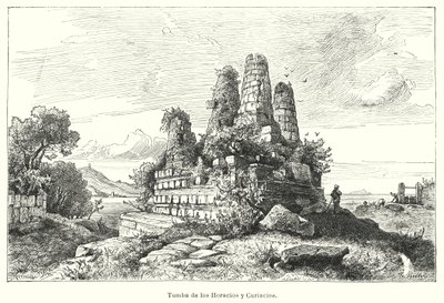 Tumba de los Horacios y los Curiacios, guerreros de la leyenda romana antigua de German School