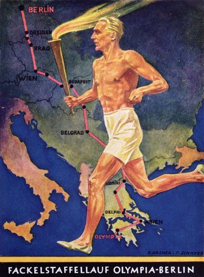 Portador de la antorcha en los Juegos Olímpicos de Berlín, 1936 de German School