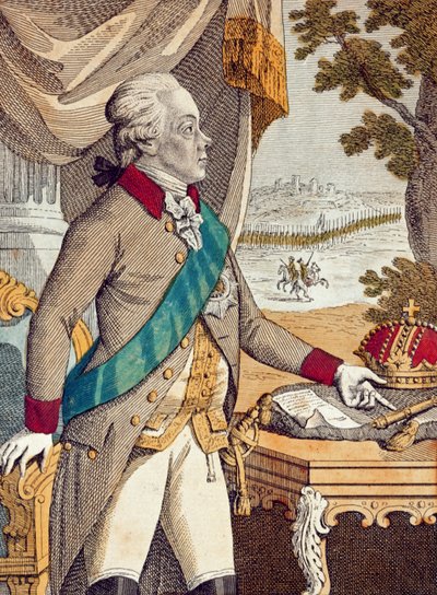 Zar Pablo I de Rusia (grabado en color) de German School