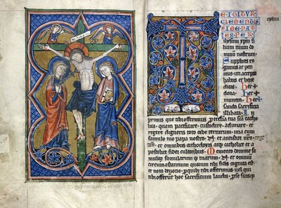 Dos páginas de un Misal del siglo XIII en latín, de la región del Rin Medio, c.1250-1300 de German School