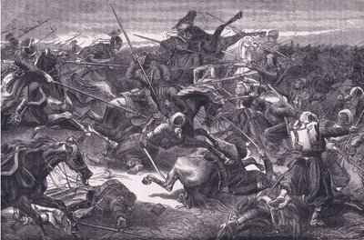 Ataque de Ulanos, Historia de la guerra entre Francia y Alemania de Cassell publicada por Cassell and Company Limited, c.1890 de German School