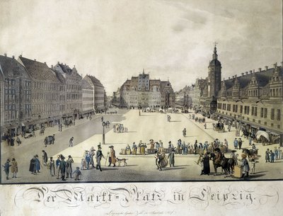 Vista del patio de Auerbach en Leipzig por Gustav Zehl. Grabado finales del siglo XVIII de German School