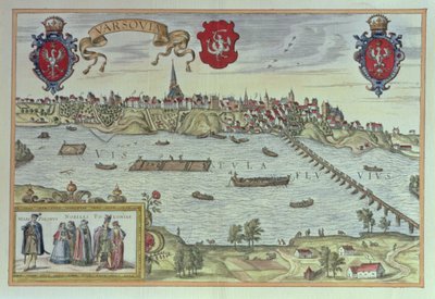 Vista de la ciudad de Varsovia junto al río Vístula, de "Escenas de ciudades europeas antiguas" (grabado) de German School