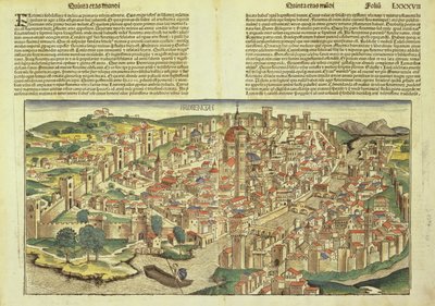Vista de la ciudad amurallada de Florencia, del Crónica de Núremberg por Hartmann Schedel (1440-1514) 1493 de German School