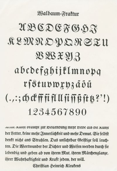Walbaum Fraktur de German School