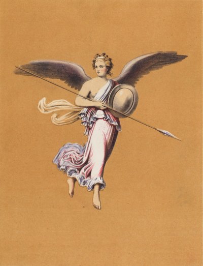 Pintura mural de Pompeya, Italia (litografía en color) de German School