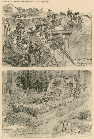 Escena del campo de batalla occidental de German School
