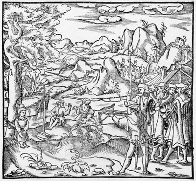 Guillermo Tell, ilustración de Cosmographie Universelle por Sebastien Munster, Basilea, publicado en 1559 de German School