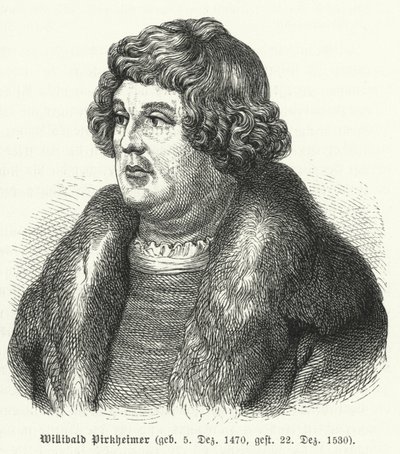 Willibald Pirckheimer, abogado, autor y humanista del Renacimiento alemán, amigo de Albrecht Durer (grabado) de German School