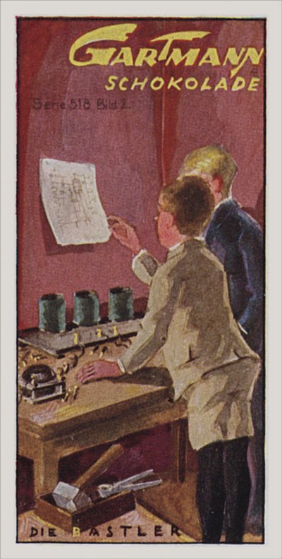Inalámbrico (litografía en color) de German School