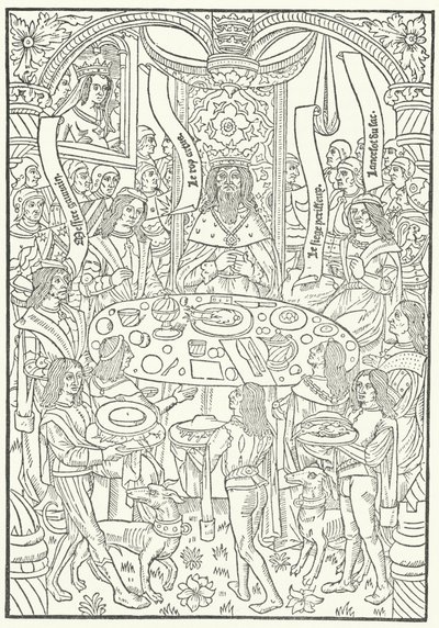 Grabado de la primera edición de Lancelot du Lac, impreso en Rouen por Jean le Bourgeois en 1488 de German School