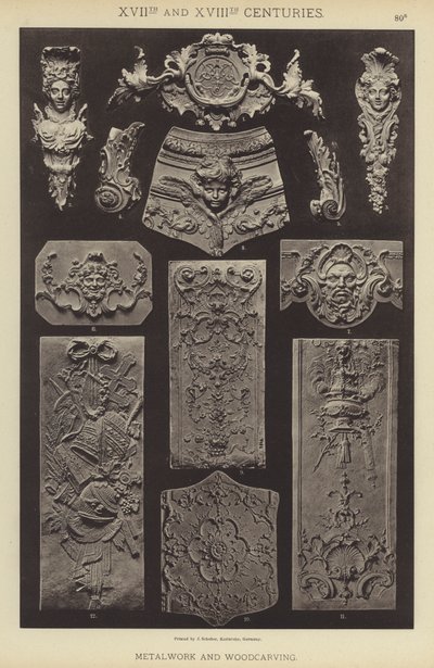 Siglos XVII y XVIII, Metalistería y Talla en Madera de German School