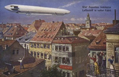 Dirigible Zeppelin en vuelo de German School