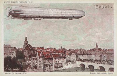 Zeppelin volando sobre Basilea de German School