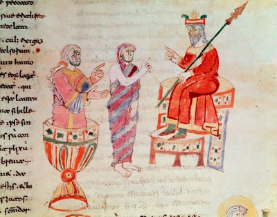 Zoroastro o Zaratustra consultando oráculos (miniatura del siglo IX) de German School
