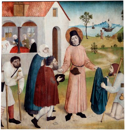 San Gil distribuyendo su propiedad entre los pobres de German master.