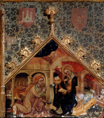 La Anunciación, siglo XV de German master.