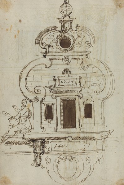 Monumento mural con una esfera armilar (verso) de German or Austrian 16th Century
