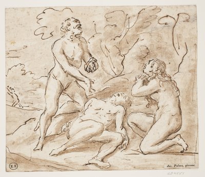 Adán y Eva Lamentando sobre el Cuerpo de Abel de Gerolamo Brusaferro
