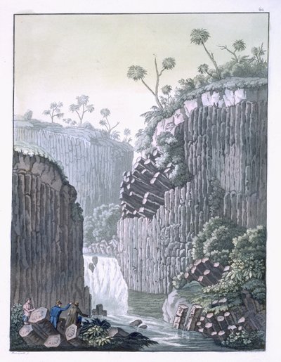Exploradores con la Expedición de Humboldt en los Acantilados de Basalto en Regla, México, lámina 60 de 