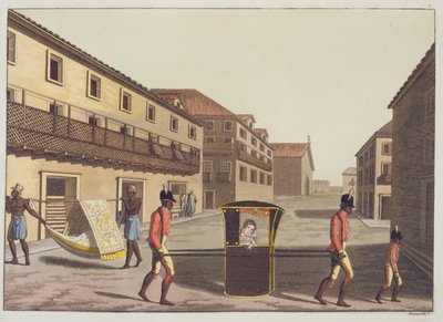 Camillas en la calle San Sebastián de Gerolamo Fumagalli