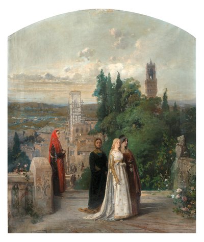Dante y Beatriz de Gerolamo Induno