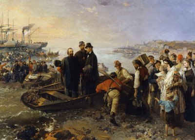 Garibaldi con los Mil parte de Quarto (Genes) hacia Marsala (Sicilia) en 1870, s.f. (óleo sobre lienzo) de Gerolamo Induno