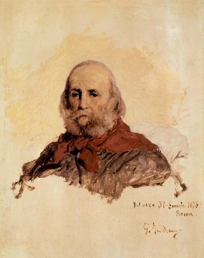 Italian Unite: retrato de Giuseppe Garibaldi (1807-1882), patriota italiano. Obra de Gerolamo (Girolamo) Induno (1825-1890) de Gerolamo Induno