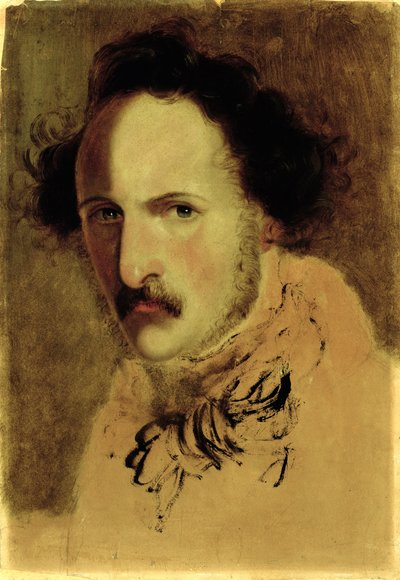 Retrato de Gaetano Donizetti (1797-1848) (óleo sobre papel y lienzo) de Gerolamo Induno