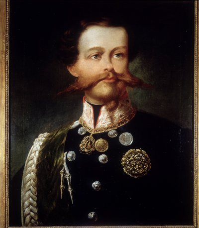 Retrato de Víctor Manuel II (Víctor-Emmanuel) (Vittorio Emanuele) (1820 - 1878) por Gerolamo (Girolamo) Induno. Museo del Risorgimento. Milán. de Gerolamo Induno