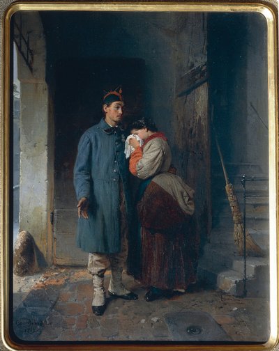 La salida de los reclutas de 1866, por Gerolamo Induno de Gerolamo Induno