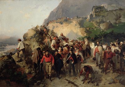 El herido Garibaldi (1807-82) en el Aspromonte (óleo sobre lienzo) de Gerolamo Induno