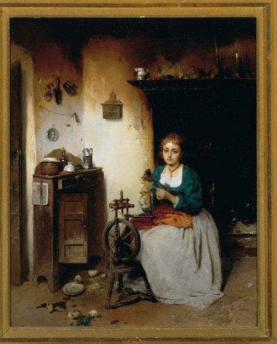 La hilandera, de Gerolamo Induno de Gerolamo Induno