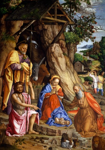Natividad con conejos, c.1500 de Gerolamo dai Libri