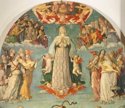 Detalle de la Asunción de la Virgen, de Girolamo di Benvenuto (1470-1524) de Gerolamo di Benvenuto