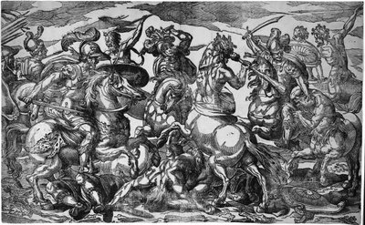 Batalla de los lapitas y centauros, c.1600 de Geronima Cagnaccia Parasole